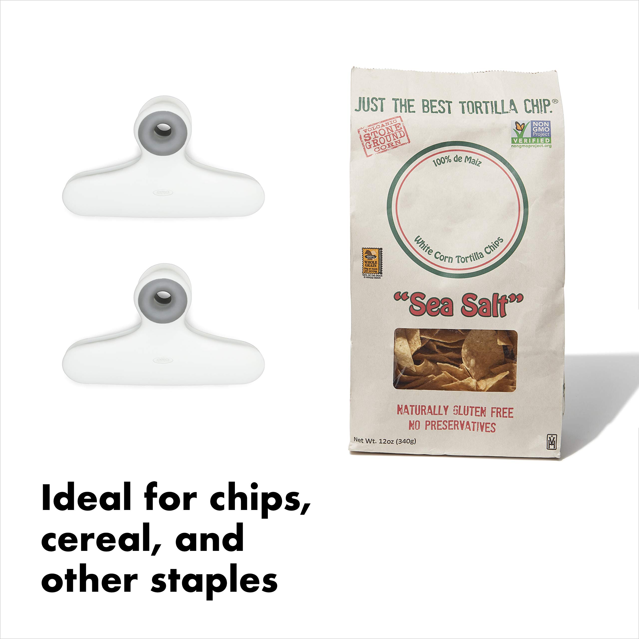 Foto 7 pulgar | Paquete De 2 Clips Para Bolsas Y Chips De Plástico Oxo Good Grips, Color Blanco - Venta Internacional.
