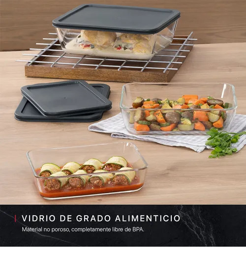 Foto 2 | Xtellar Set De 3 Refractarios Multifuncionales De Vidrio Premium Con Tapa