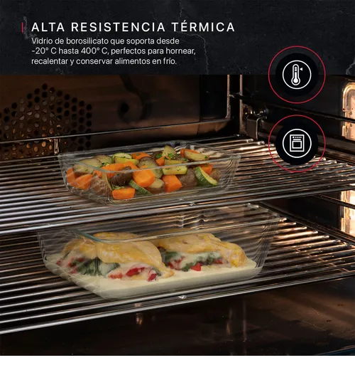 Foto 5 pulgar | Xtellar Set De 3 Refractarios Multifuncionales De Vidrio Premium Con Tapa