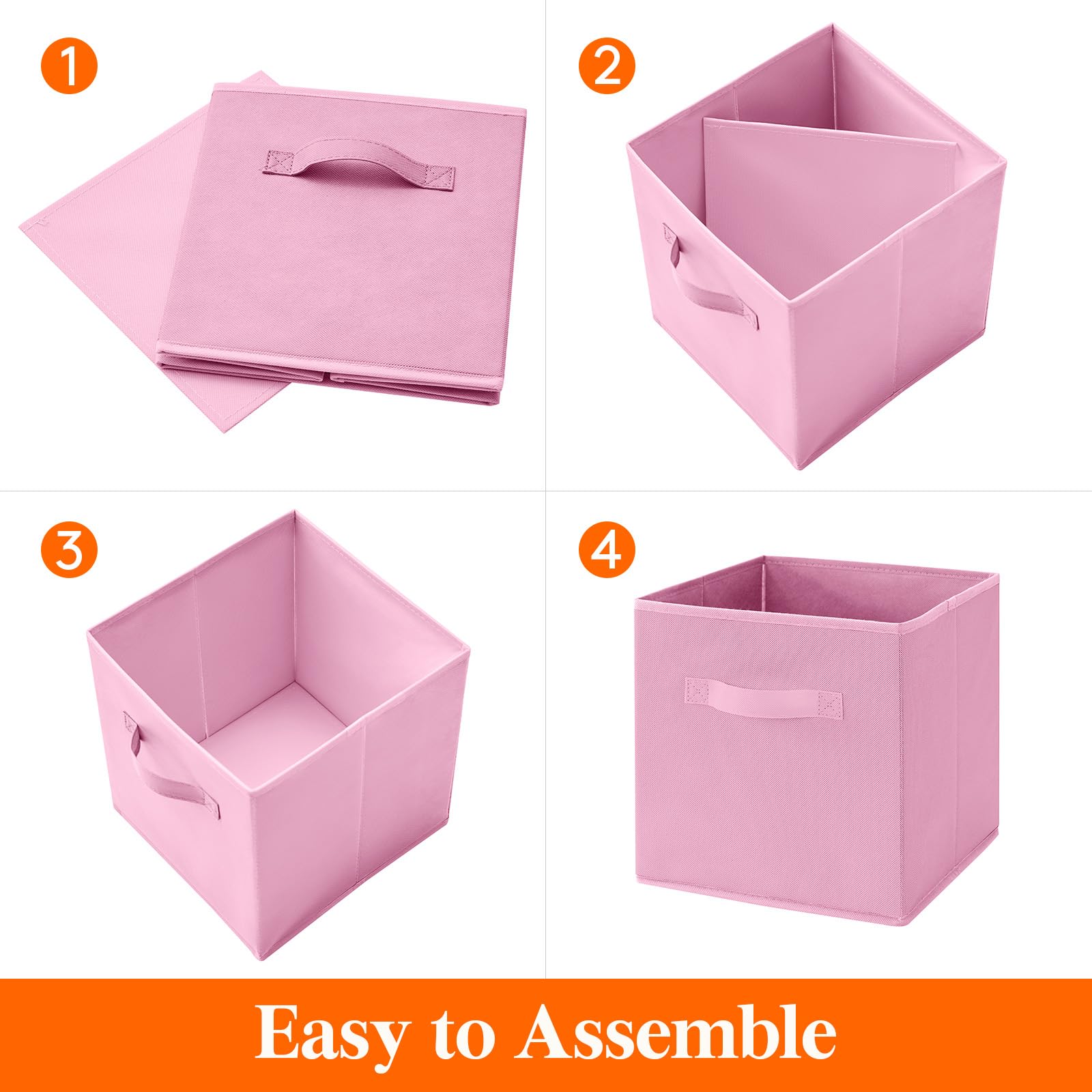 Foto 3 pulgar | Cubos De Almacenamiento Lifewit, 12 Paquetes De 28 X 28 X 28 Cm, Tela Rosa - Venta Internacional.