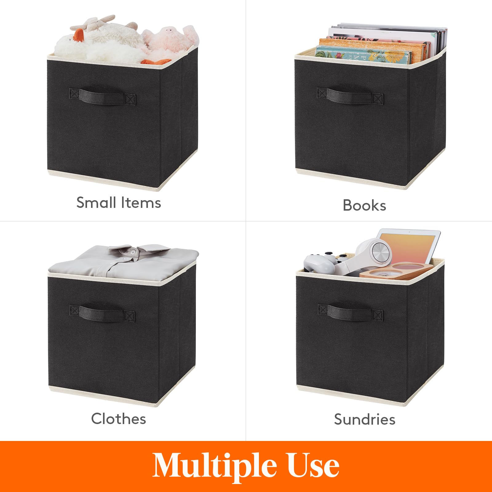 Foto 4 | Cubos De Almacenamiento Lifewit, 12 Paquetes, 28 Cm, Tela Plegable, Color Negro - Venta Internacional.