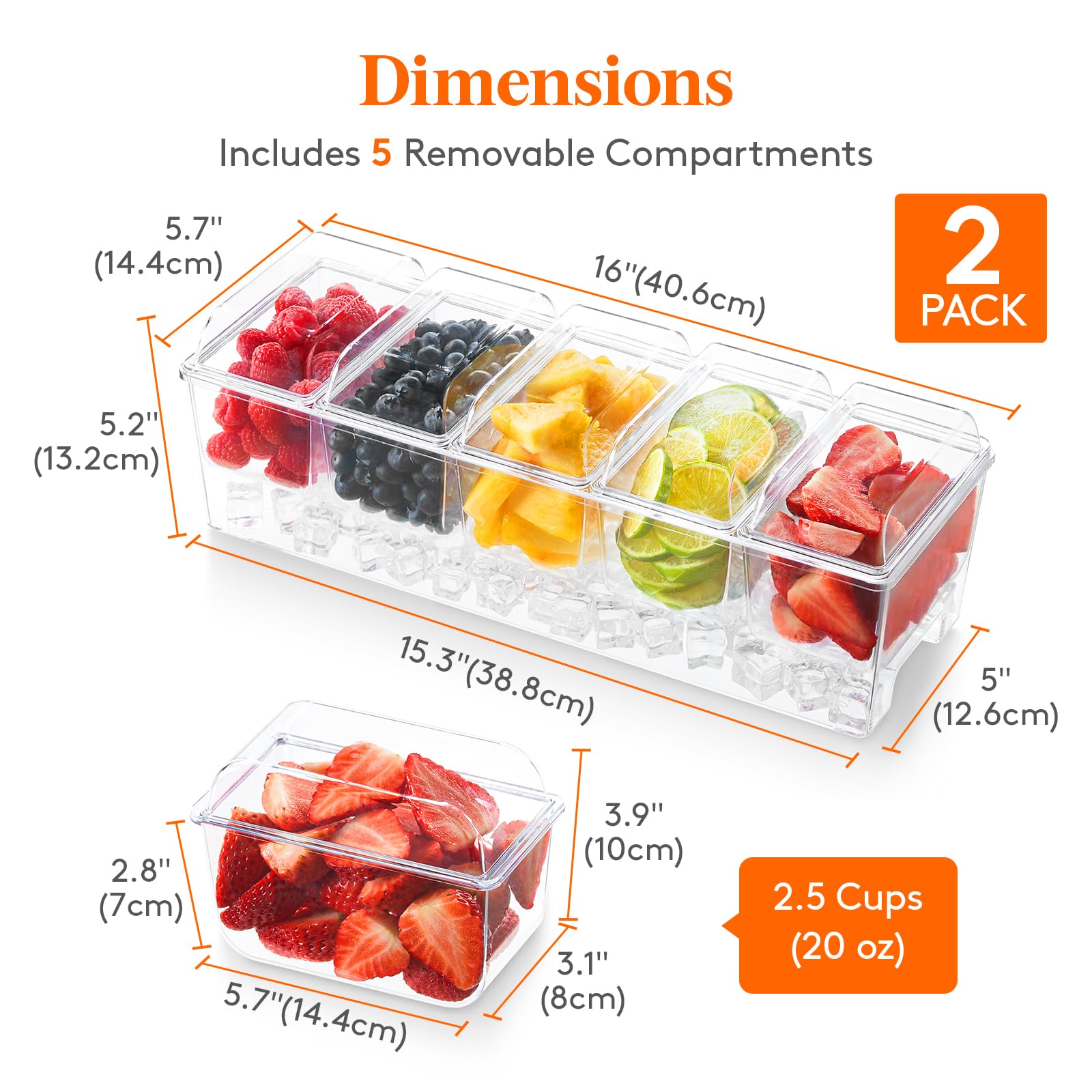 Foto 4 pulgar | Condimento Para Condimentos Lifewit Helado Con 5 Recipientes De 600 Ml - Venta Internacional.