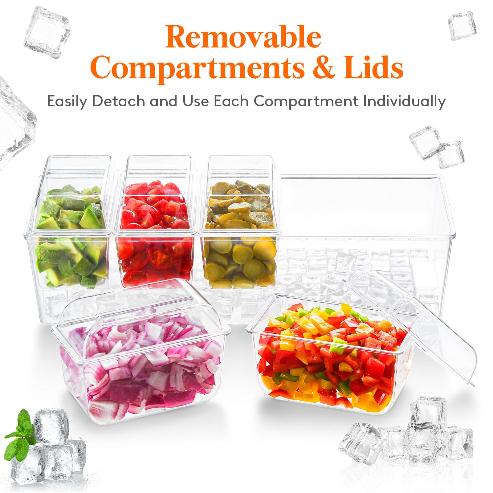 Foto 7 pulgar | Condimento Para Condimentos Lifewit Helado Con 5 Recipientes De 600 Ml - Venta Internacional.