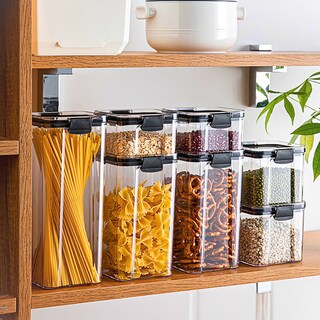 Foto 4 | 4 Tarros De Plástico Trasparente Para Condimentos 2 De 700 Ml Y 2 De 1800 Ml