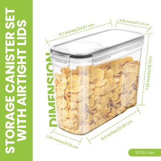 Foto 2 | Recipientes Para Cereales Utopia Kitchen, 3 Litros, 4 Unidades, Transparentes - Venta Internacional.