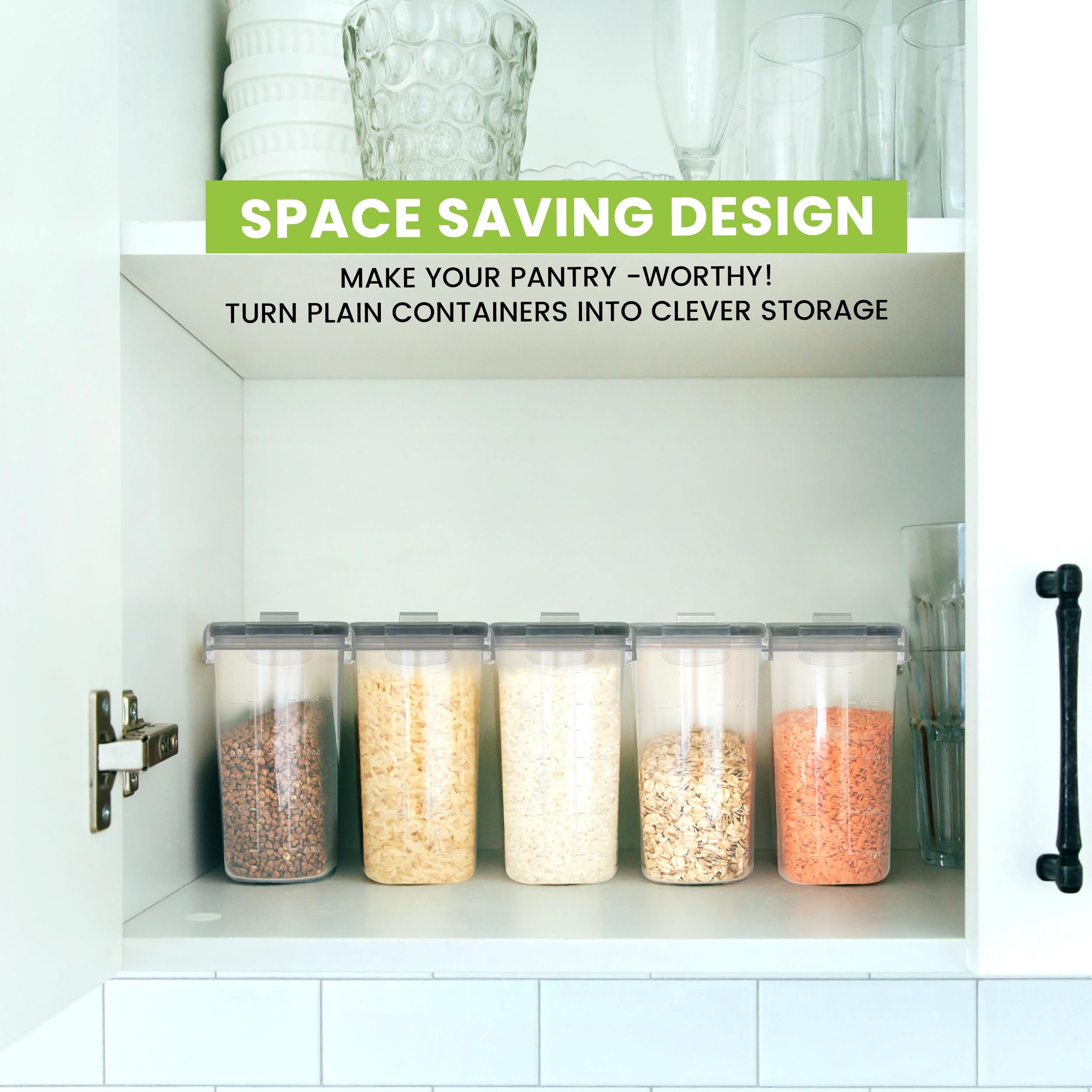 Foto 5 | Recipientes Para Cereales Utopia Kitchen, 3 Litros, 4 Unidades, Transparentes - Venta Internacional.