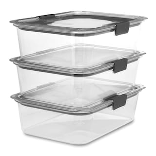 Foto 1 | Recipiente De Almacenamiento De Alimentos Rubbermaid Brilliance De 9.6 Tazas, Paquete De 3 - Venta Internacional.