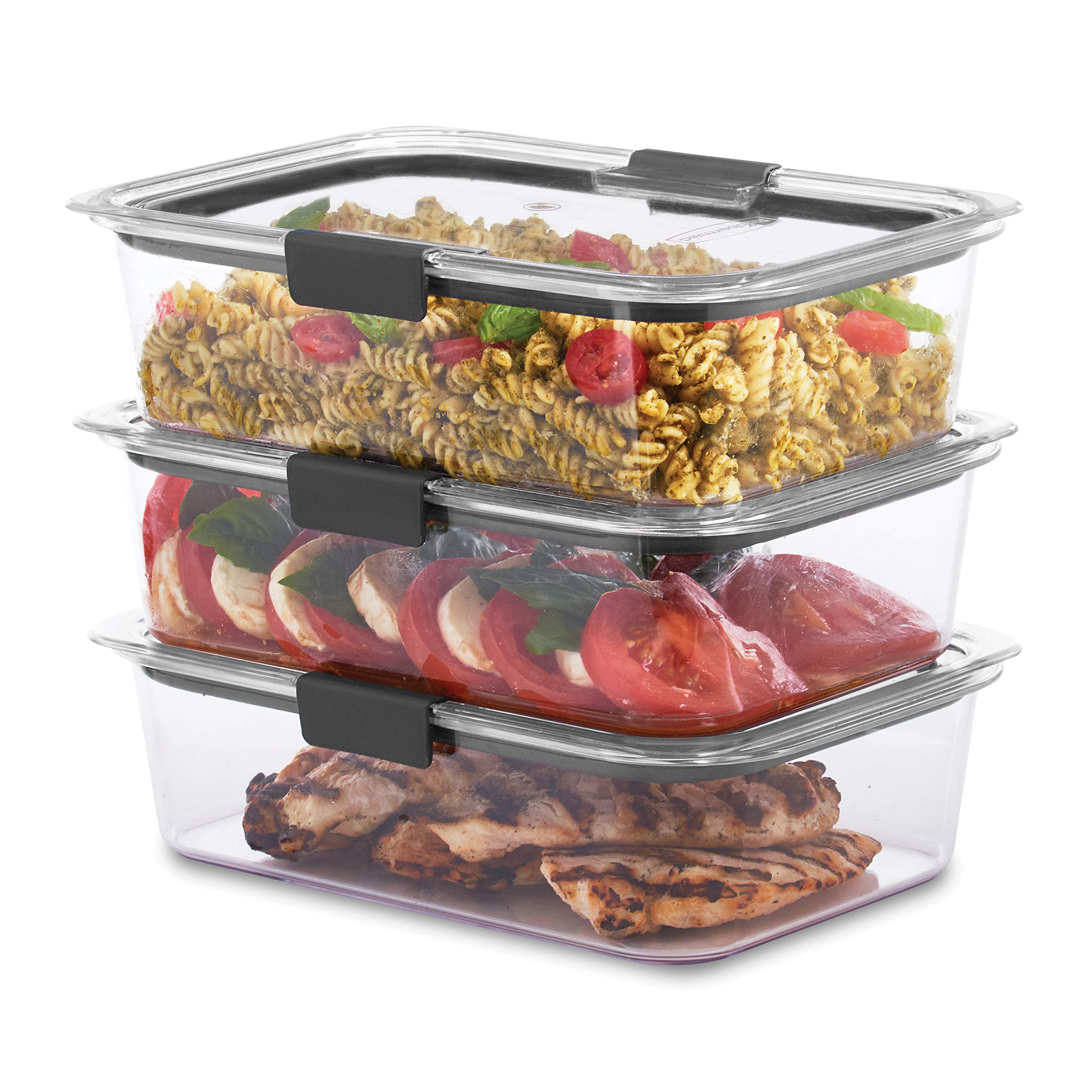 Foto 3 pulgar | Recipiente De Almacenamiento De Alimentos Rubbermaid Brilliance De 9.6 Tazas, Paquete De 3 - Venta Internacional.