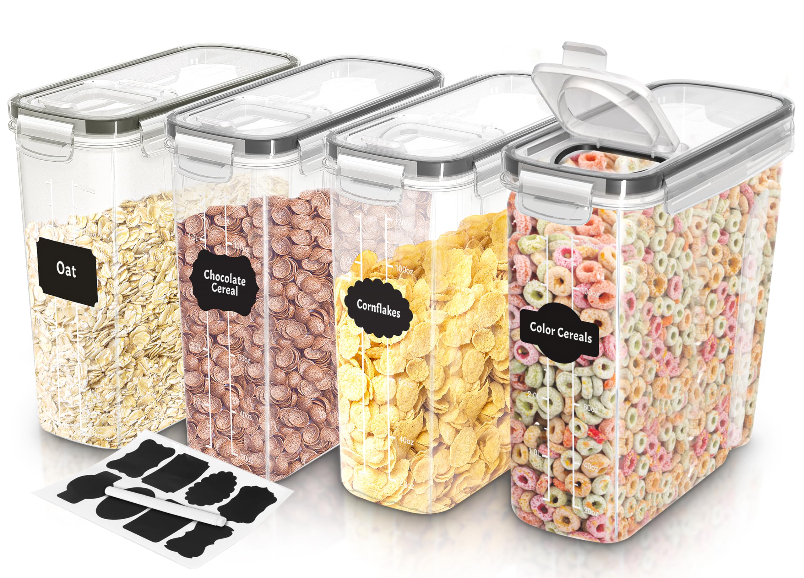 Recipientes Para Cereales Utopia Kitchen De Almacenamiento Hermético De 4 Litros (paquete De 4) - Venta Internacional.