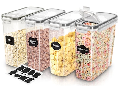 Foto 1 | Recipientes Para Cereales Utopia Kitchen De Almacenamiento Hermético De 4 Litros (paquete De 4) - Venta Internacional.