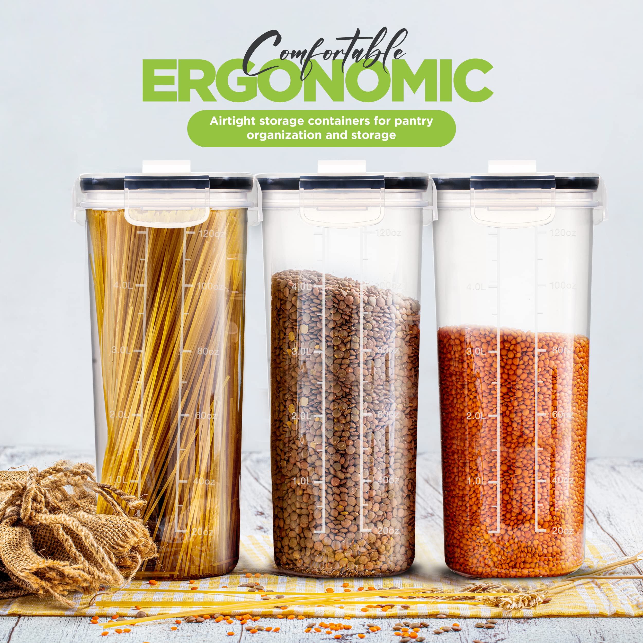 Foto 4 pulgar | Recipientes Para Cereales Utopia Kitchen De Almacenamiento Hermético De 4 Litros (paquete De 4) - Venta Internacional.