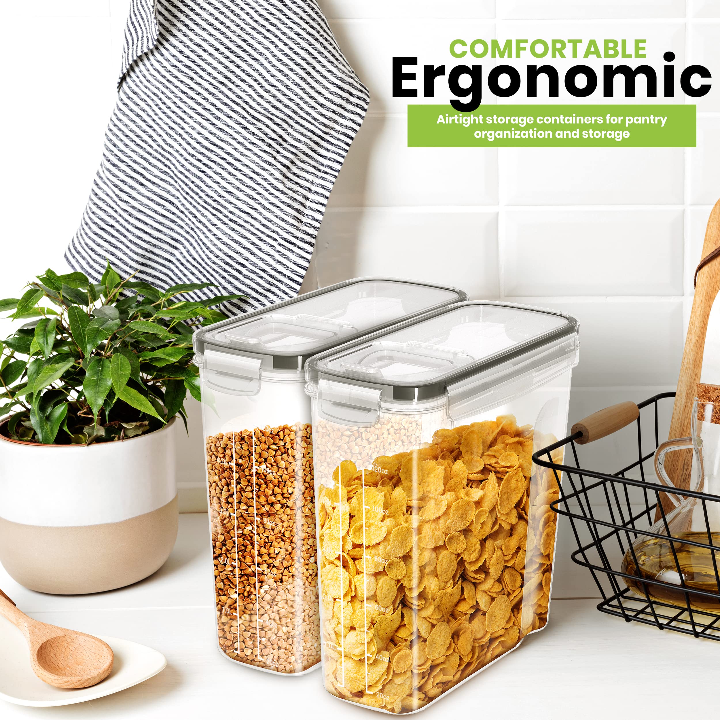 Foto 6 | Recipientes Para Cereales Utopia Kitchen De Almacenamiento Hermético De 4 Litros (paquete De 4) - Venta Internacional.