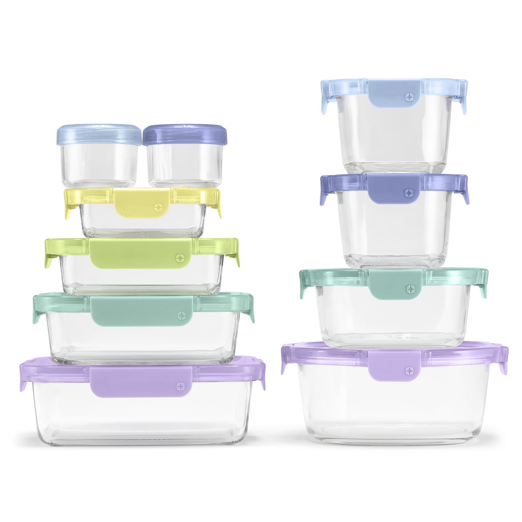 Foto 1 | Set De Almacenamiento De Alimentos Ello Color Lock, 20 Piezas De Vidrio Con Tapas De Plástico - Venta Internacional.