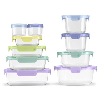 Foto 1 | Set De Almacenamiento De Alimentos Ello Color Lock, 20 Piezas De Vidrio Con Tapas De Plástico - Venta Internacional.