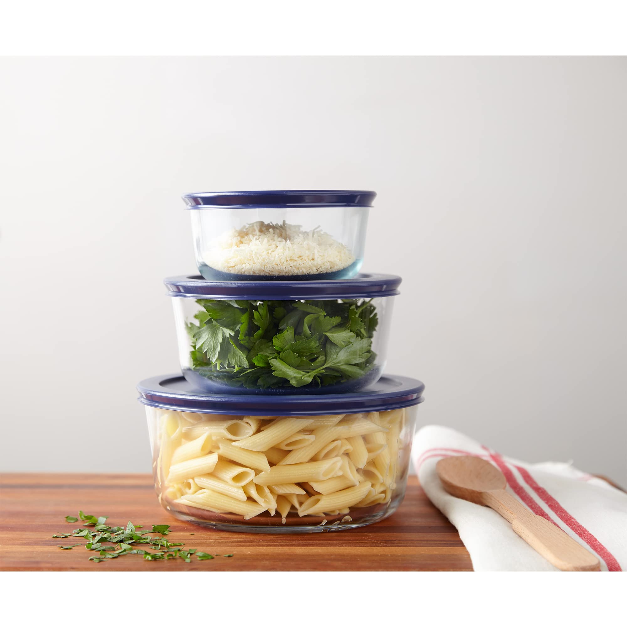 Foto 5 pulgar | Set De Almacenamiento De Alimentos Pyrex Simply Store, Paquete De 3 (590, 950 Y 1650 Ml) - Venta Internacional.