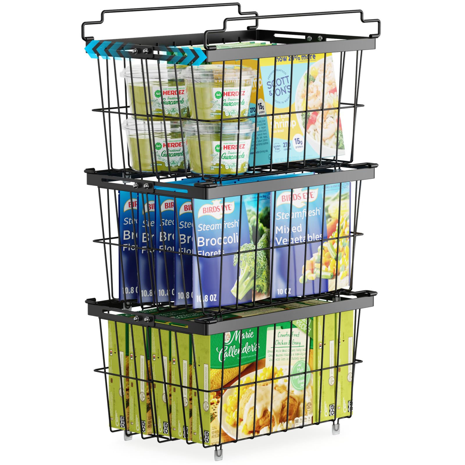 Foto 1 | Bandejas Organizadoras Para Congelador Ispecle, Paquete De 3, Grandes, Negras - Venta Internacional.
