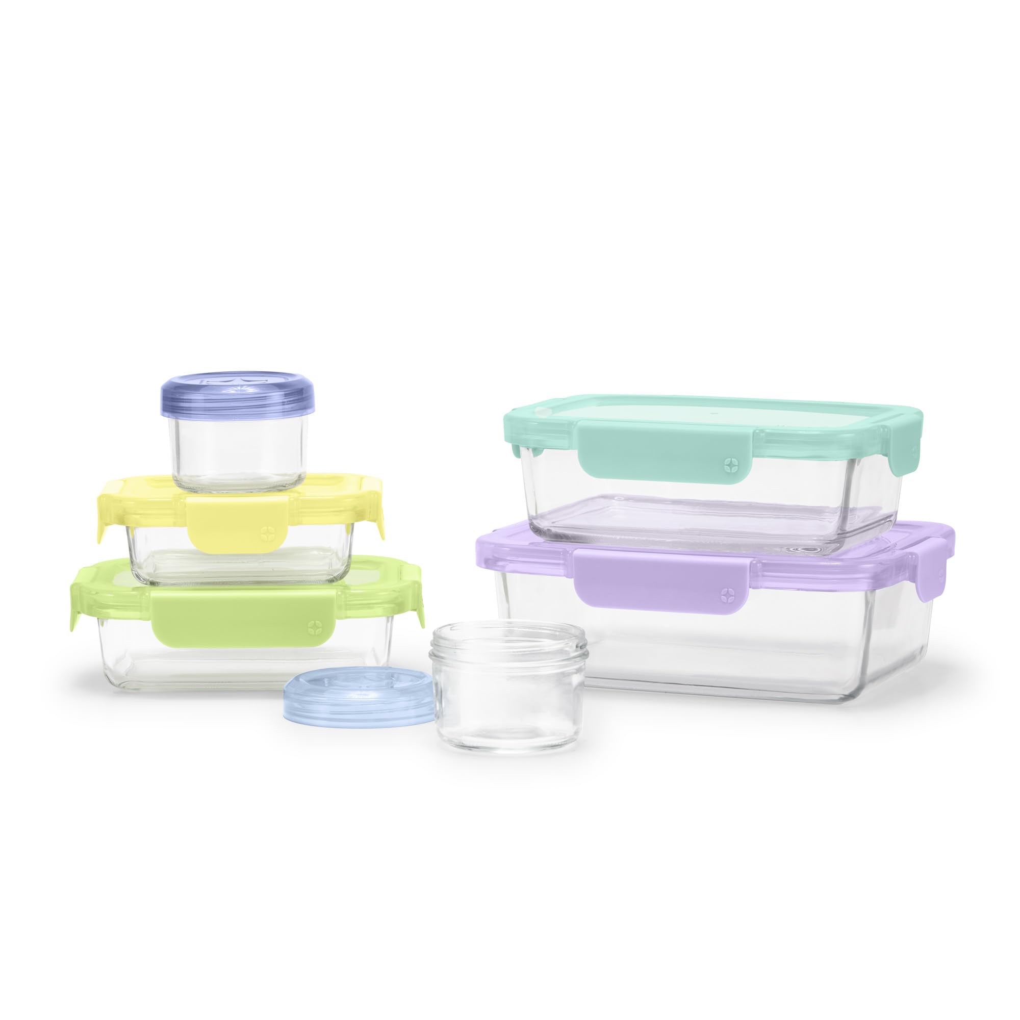 Set De Almacenamiento De Alimentos De Vidrio Ello Color Lock De 12 Piezas Con Tapas De Plástico - Venta Internacional.