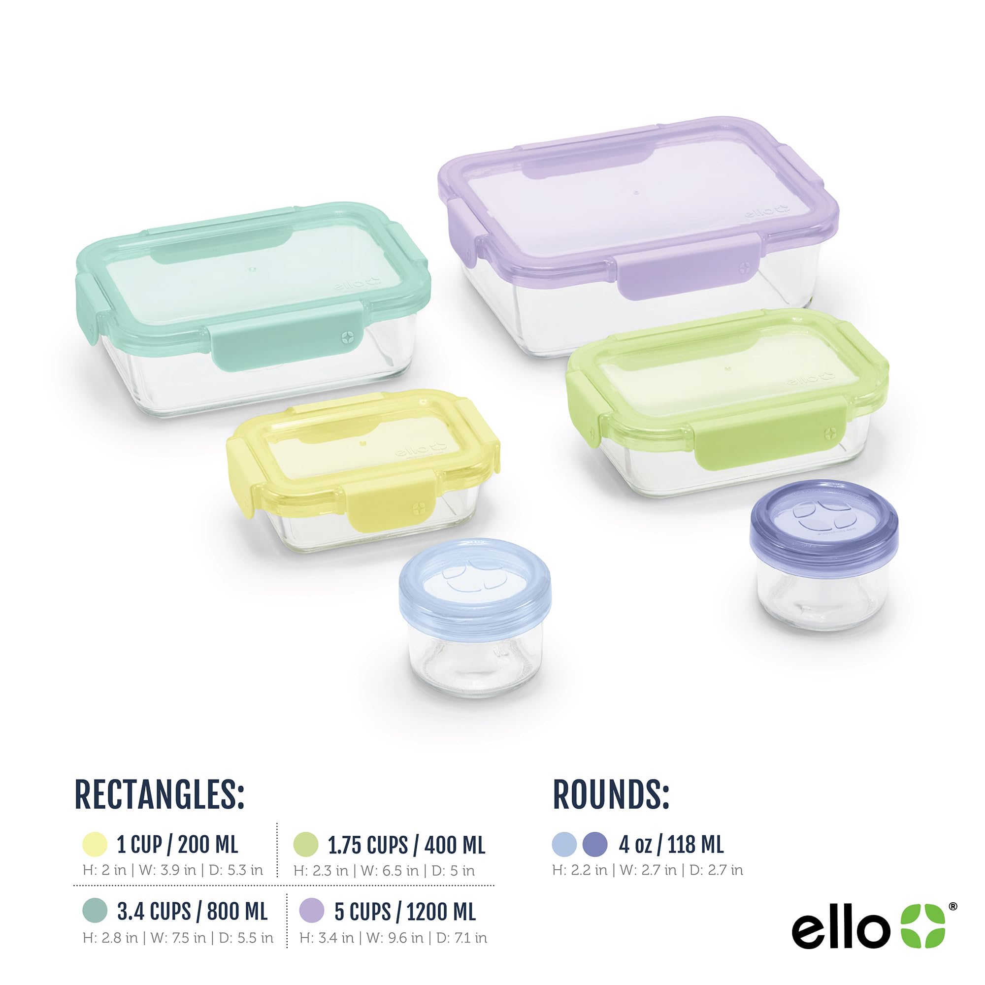 Foto 5 pulgar | Set De Almacenamiento De Alimentos De Vidrio Ello Color Lock De 12 Piezas Con Tapas De Plástico - Venta Internacional.