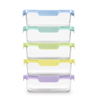 Foto 1 | Set De Vidrio Para Preparar Comidas Ello Color Lock, 5 Tazas, 10 Unidades, Purple Rain - Venta Internacional.