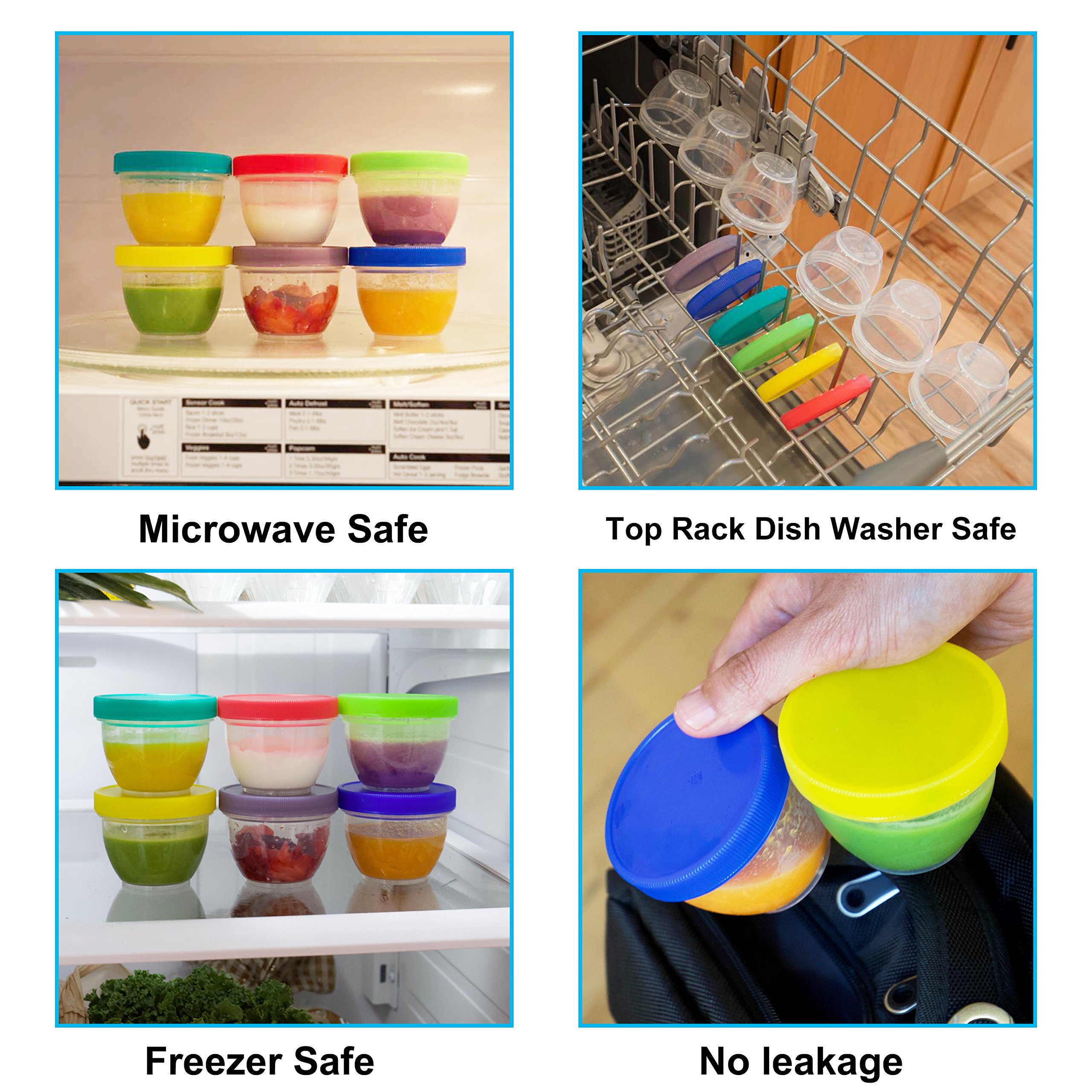 Foto 5 | Baby Food Storage Youngever, 18 Envases De 180 Ml Con Tapa - Venta Internacional.