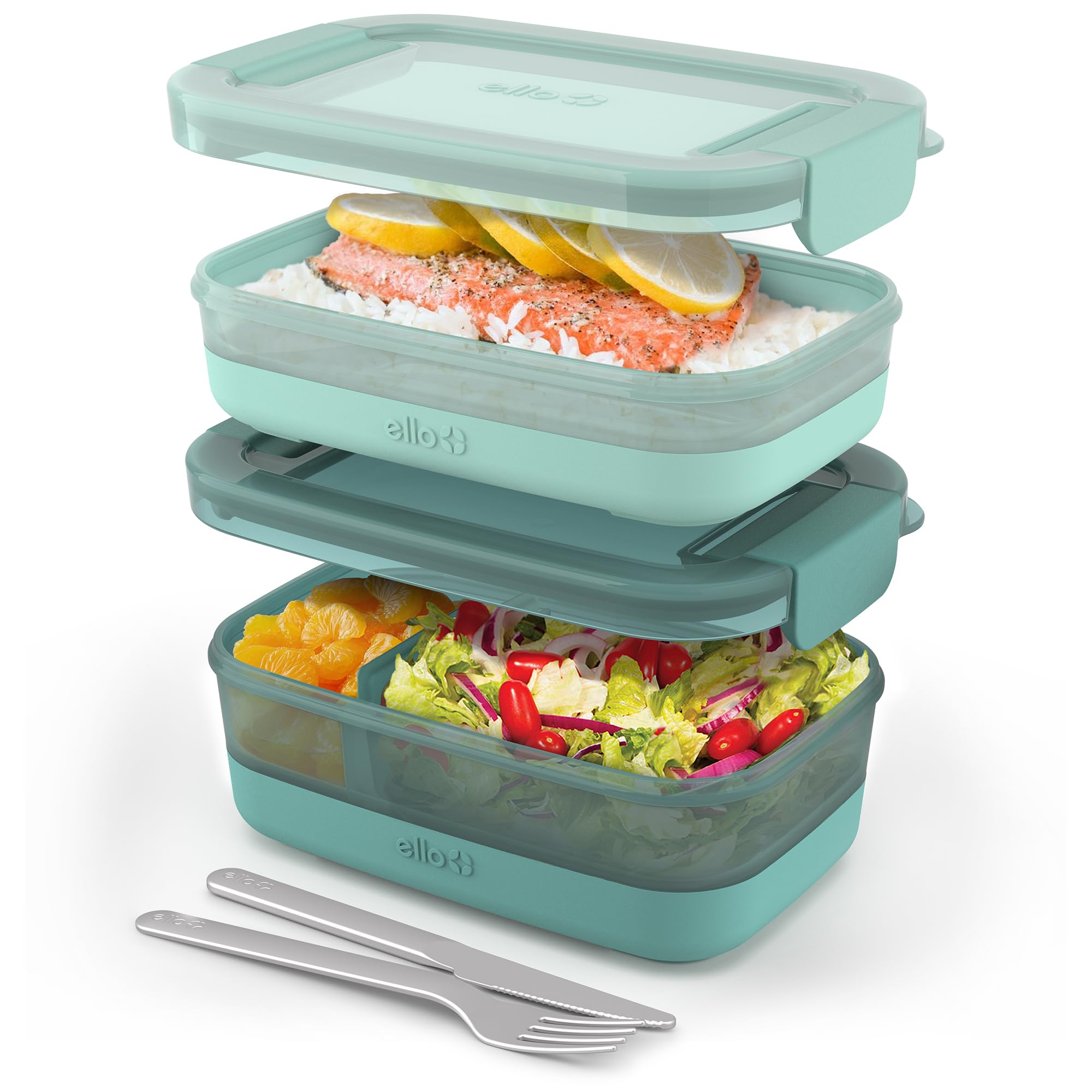 Foto 1 | Recipiente De Almacenamiento De Alimentos Ello Lunch Stack, Paquete De 2 Unidades, Sin Bpa - Venta Internacional.