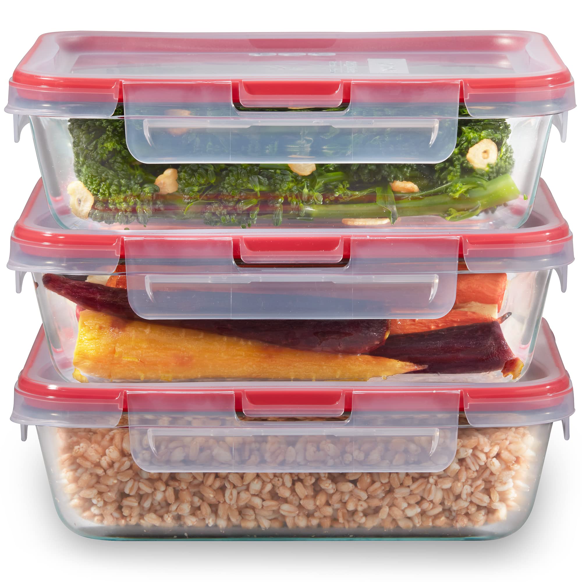 Recipientes Pyrex Freshlock Para Almacenamiento De Alimentos, 6 Unidades, 6 Tazas, Paquete De 3 - Venta Internacional.