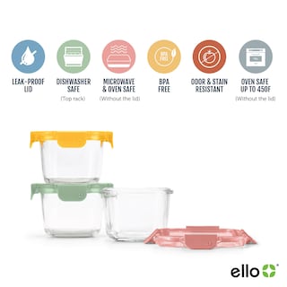 Foto 3 | Set De Vidrio Para Preparar Comidas Ello Color Lock, 2 Tazas, 6 Unidades, Paquete De 3 - Venta Internacional.