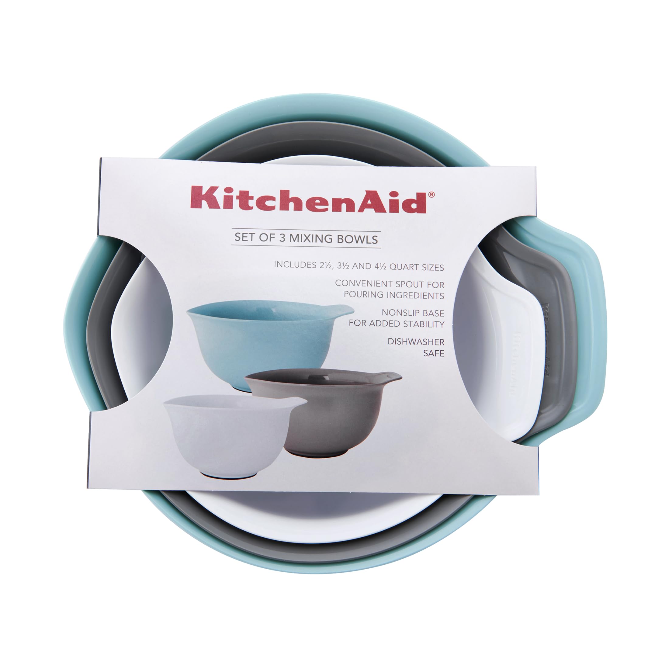 Foto 5 pulgar | Juego De 3 Tazones De Plástico Para Mezclar Kitchenaid, Universales, Anidados - Venta Internacional.
