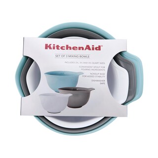 Foto 4 | Juego De 3 Tazones De Plástico Para Mezclar Kitchenaid, Universales, Anidados - Venta Internacional.