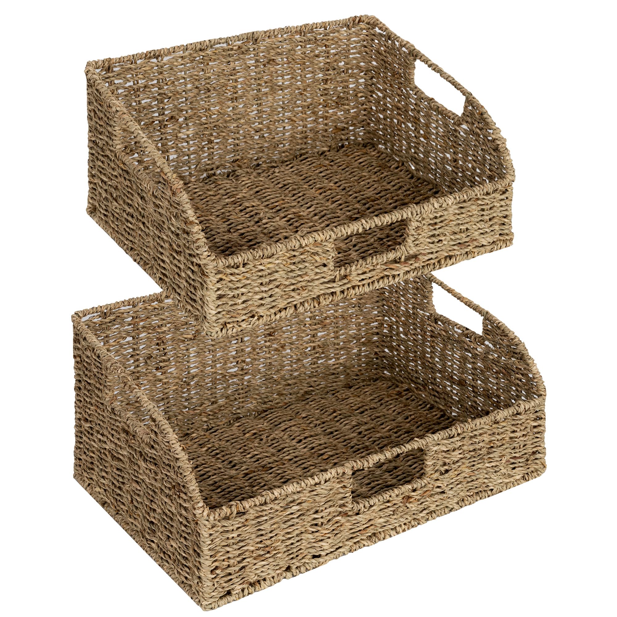 Juego De 2 Cestas De Almacenamiento Storageworks Seagrass (grandes/medianas) - Venta Internacional.