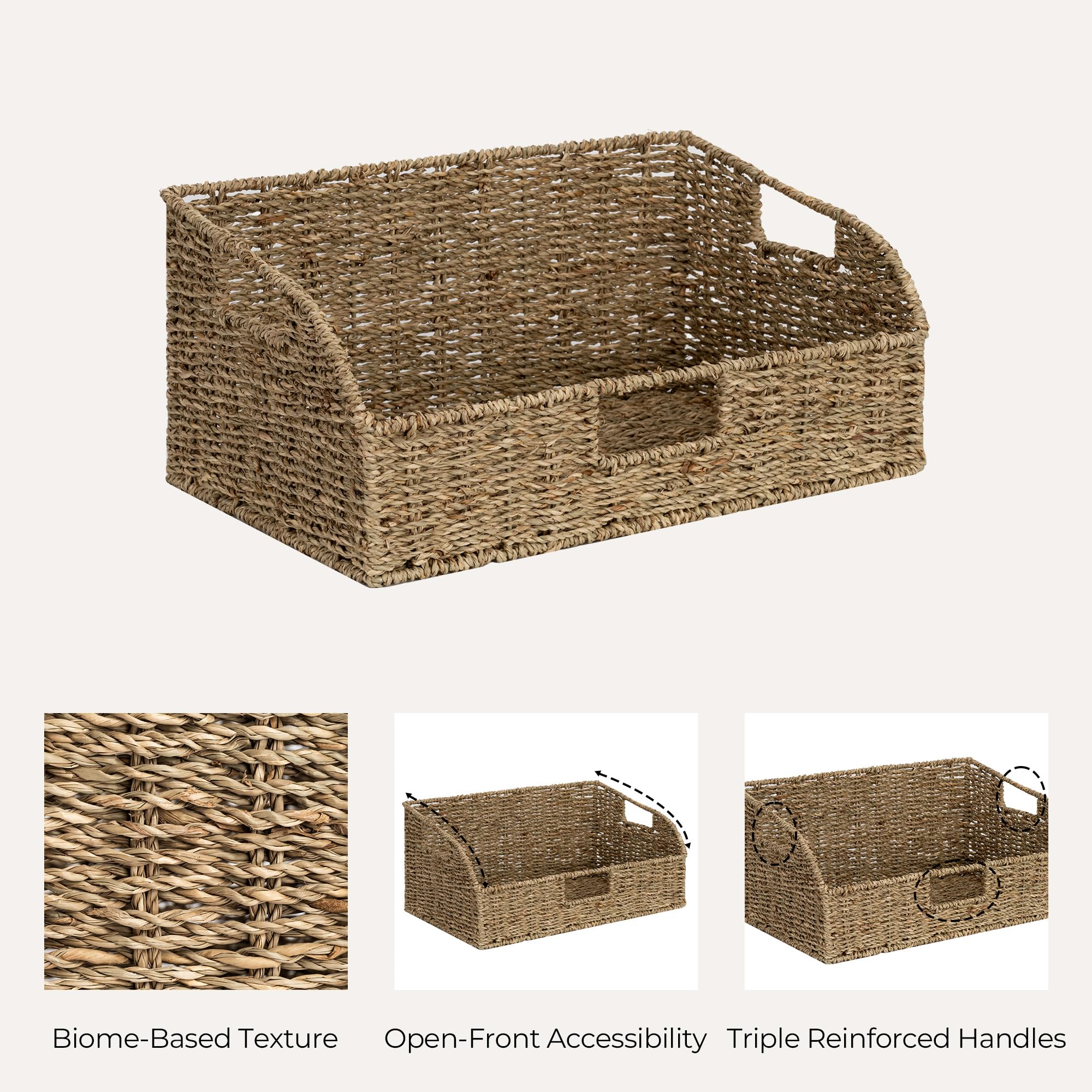 Foto 7 | Juego De 2 Cestas De Almacenamiento Storageworks Seagrass (grandes/medianas) - Venta Internacional.