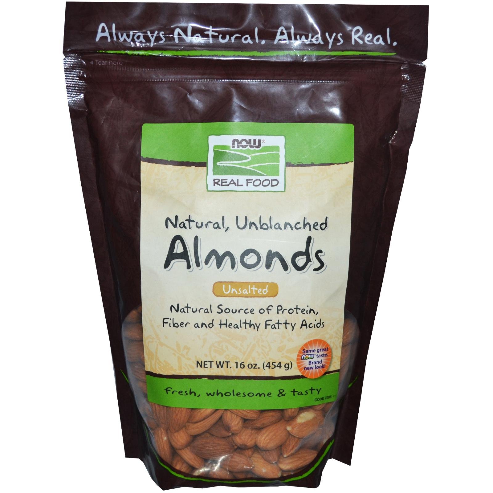 Foto 2 pulgar | Almonds Now Foods Real Food Natural, Sin Blanquear, 454 G - Venta Internacional.