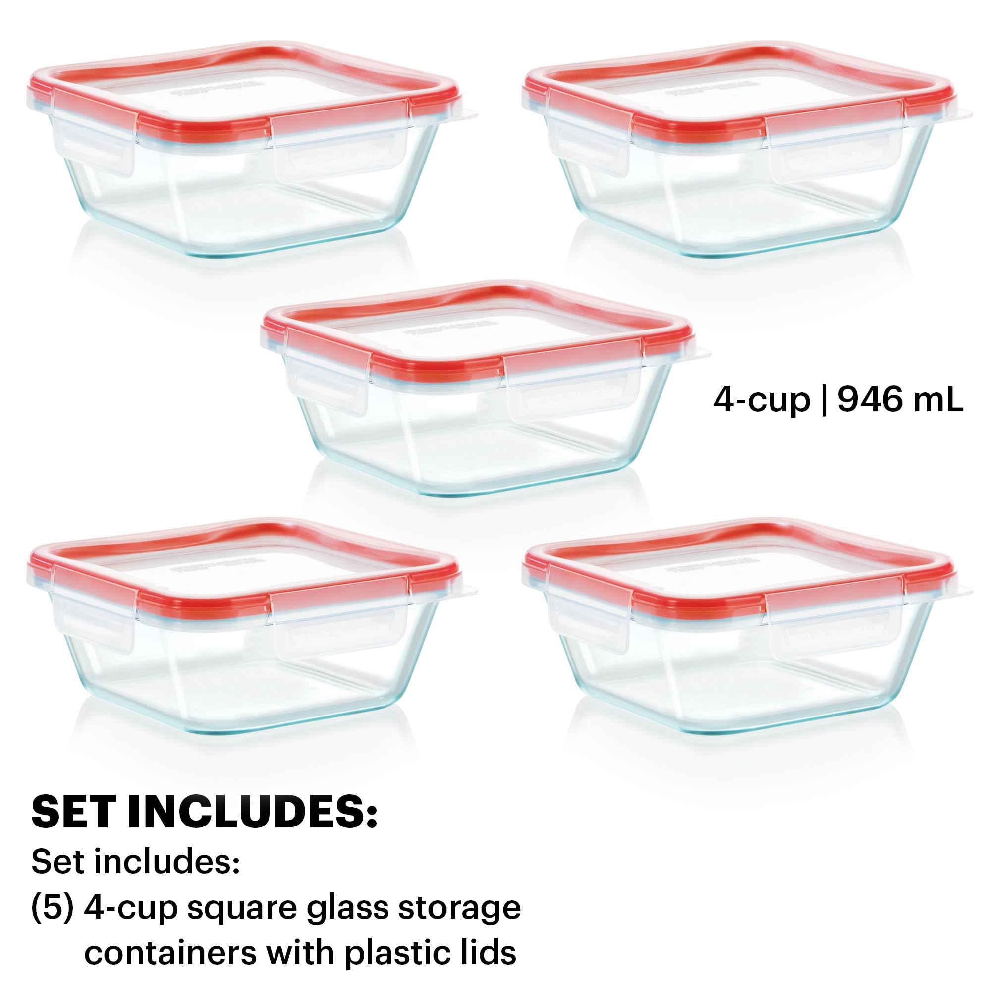 Foto 3 pulgar | Set De Recipientes Pyrex Freshlock Para Almacenamiento De Alimentos  4 Tazas (paquete De 5) - Venta Internacional.