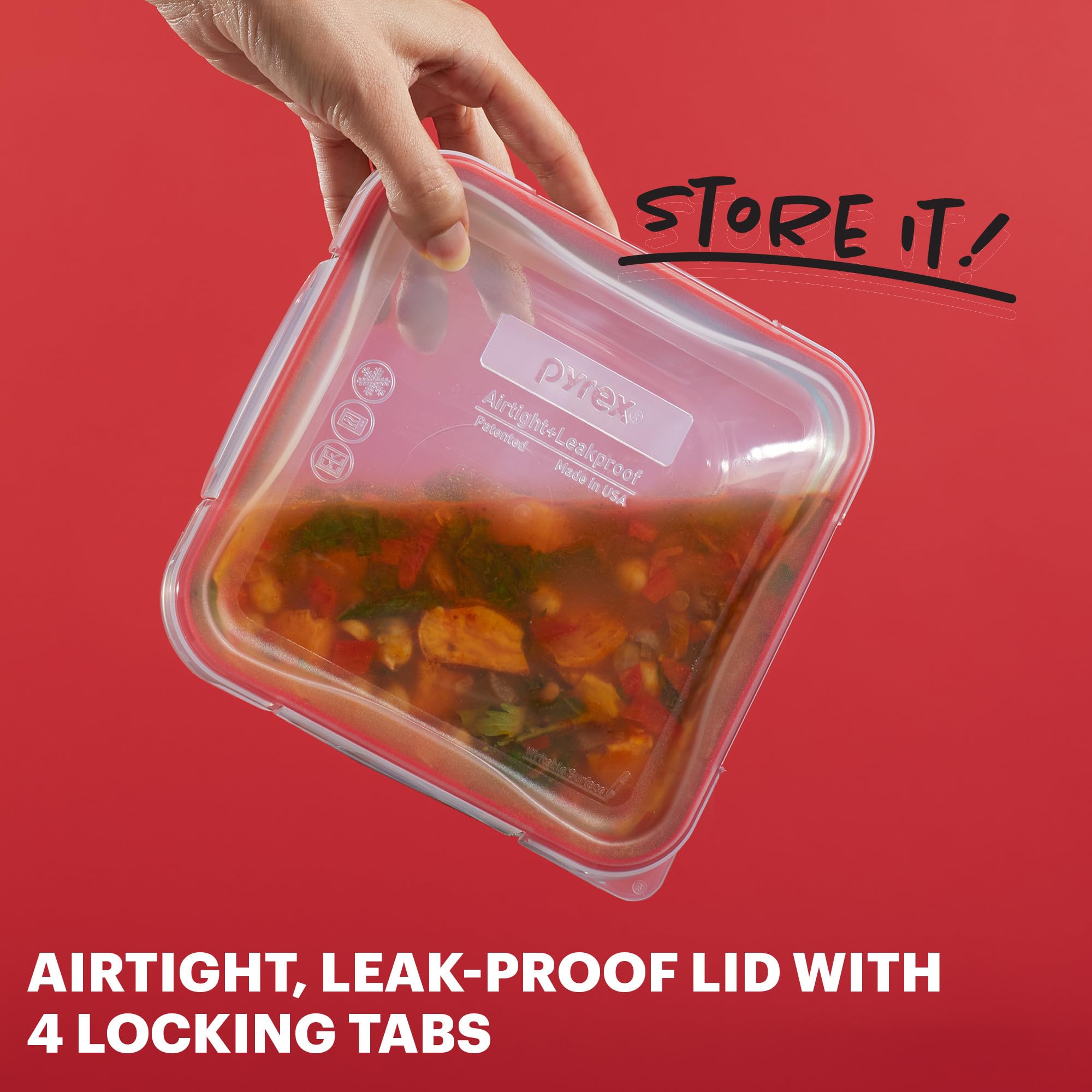 Foto 4 pulgar | Set De Recipientes Pyrex Freshlock Para Almacenamiento De Alimentos  4 Tazas (paquete De 5) - Venta Internacional.