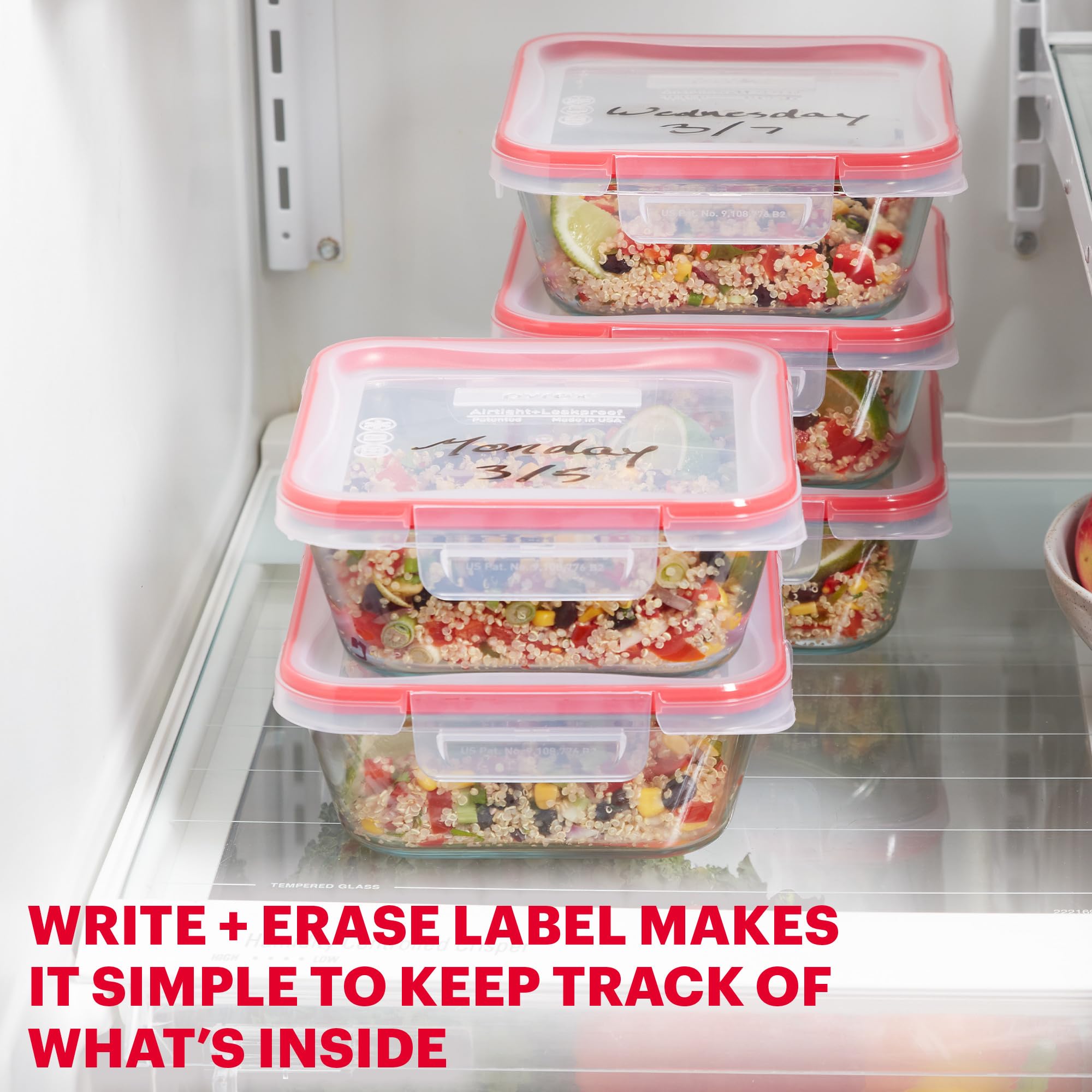Foto 4 | Set De Recipientes Pyrex Freshlock Para Almacenamiento De Alimentos  4 Tazas (paquete De 5) - Venta Internacional.