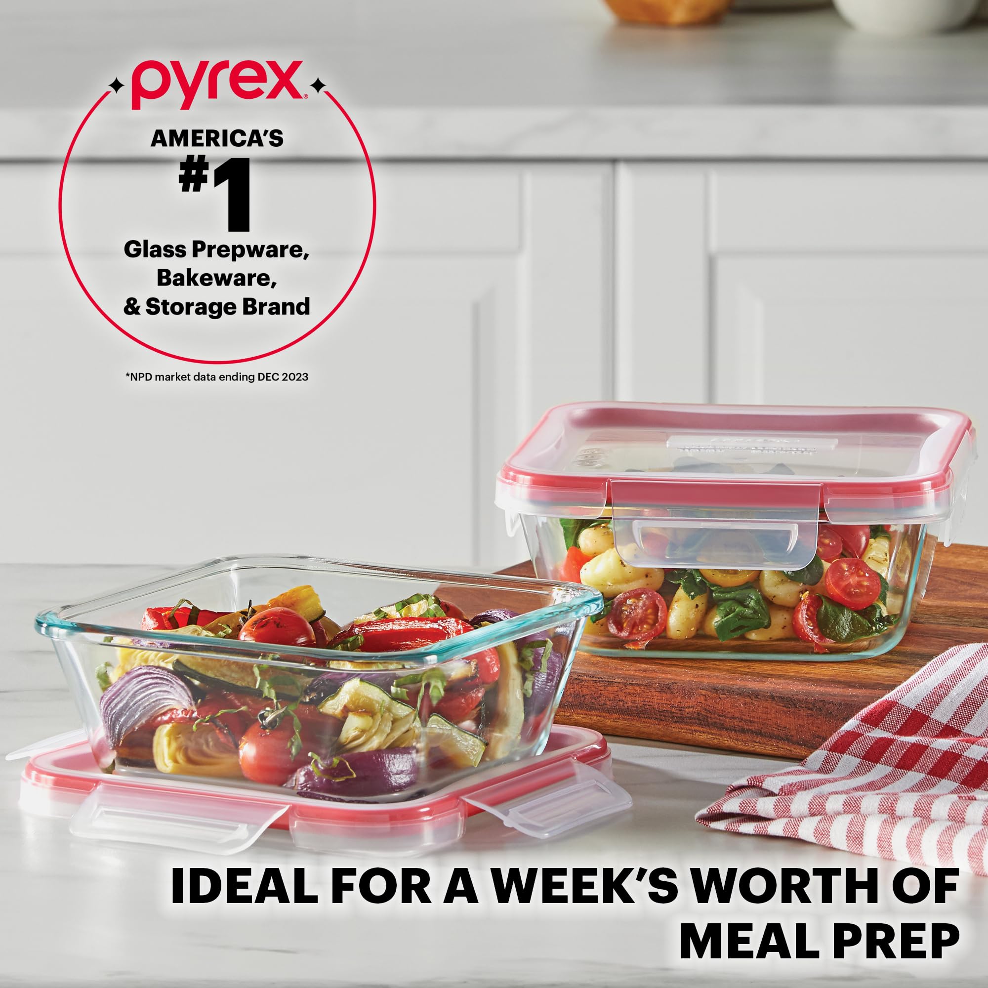 Foto 6 pulgar | Set De Recipientes Pyrex Freshlock Para Almacenamiento De Alimentos  4 Tazas (paquete De 5) - Venta Internacional.