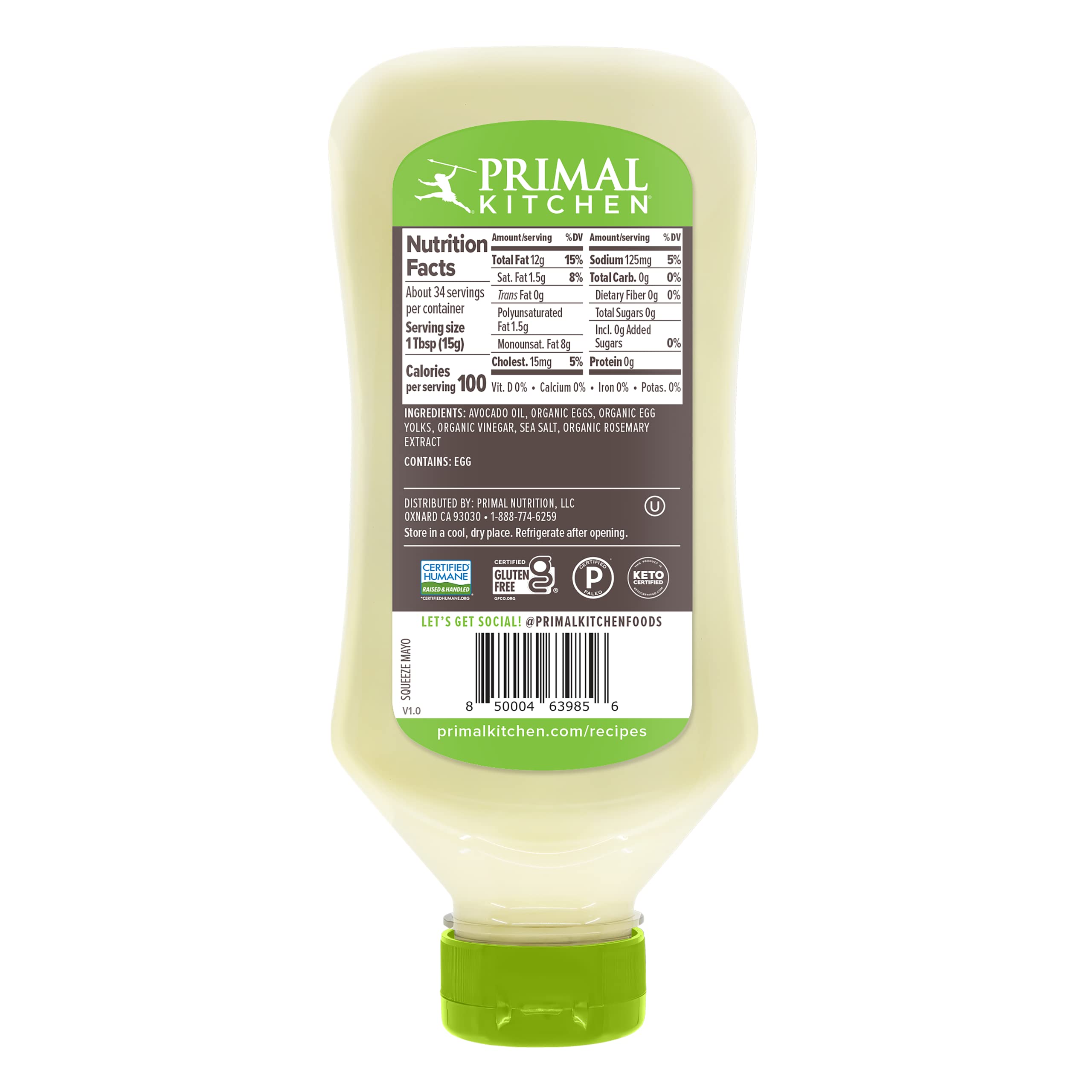 Foto 2 | Aceite De Aguacate Mayonesa Primal Kitchen 500 Ml - Venta Internacional.