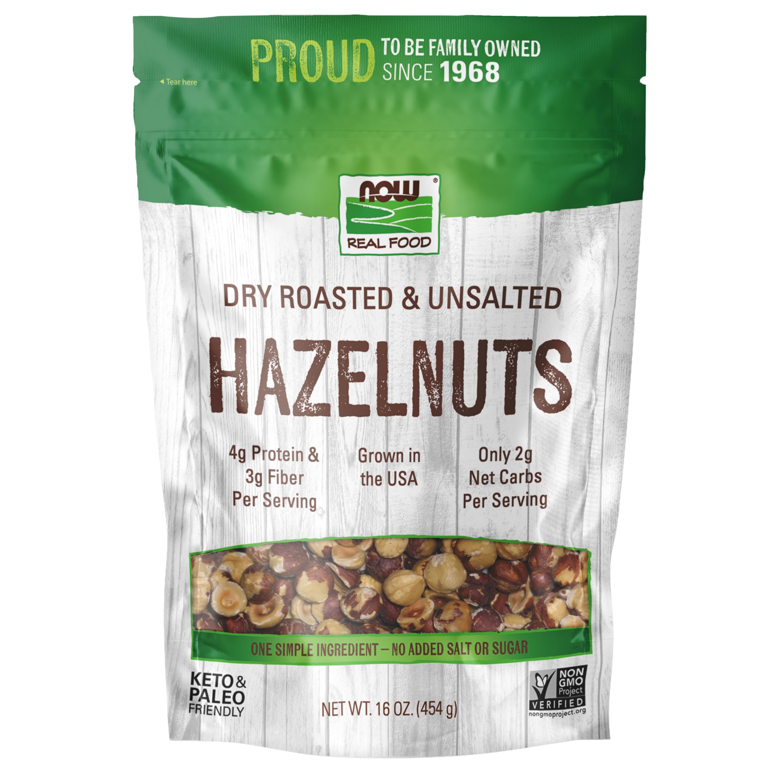 Foto 1 | Hazelnuts Now Foods  Tostadas En Seco Y Sin Sal  473 Ml - Venta Internacional.