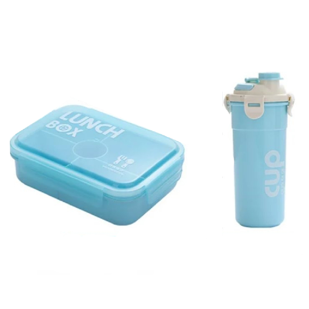 Foto 2 pulgar | Lunch Box Con Divisiones Vaso Antiderrames Cubierto Aleissi 701430 Azul