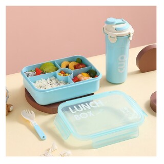 Foto 2 | Lunch Box Con Divisiones Vaso Antiderrames Cubierto Aleissi 701430 Azul