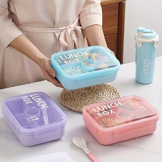 Foto 3 | Lunch Box Con Divisiones Vaso Antiderrames Cubierto Aleissi 701430 Azul