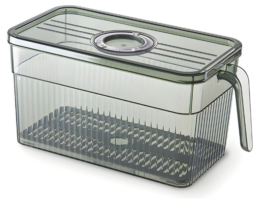 Foto 2 pulgar | Organizador Xtellar Para Refrigerador Con Tapa Hermética Verde Oscuro Y Control De Frescura.