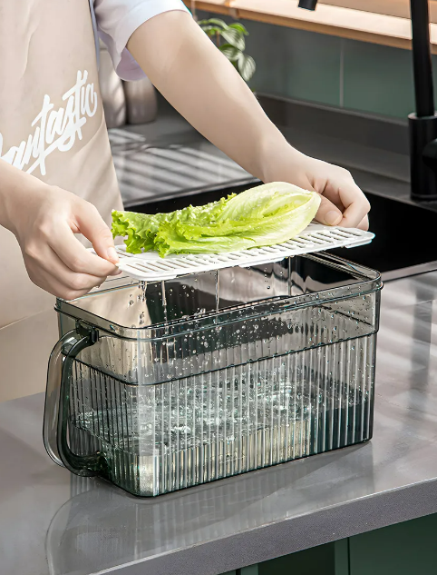 Foto 4 pulgar | Organizador Xtellar Para Refrigerador Con Tapa Hermética Verde Oscuro Y Control De Frescura.