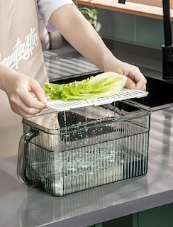 Foto 3 | Organizador Xtellar Para Refrigerador Con Tapa Hermética Verde Oscuro Y Control De Frescura.