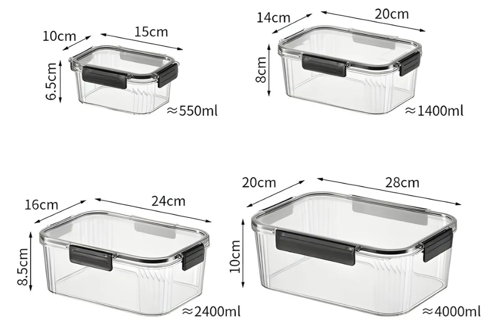 Foto 3 pulgar | Set Premium Xtellar De 4 Recipientes Acrílicos Herméticos Transparentes – Solución Elegante De Almacenamiento