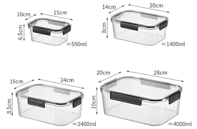 Foto 2 | Set Premium Xtellar De 4 Recipientes Acrílicos Herméticos Transparentes – Solución Elegante De Almacenamiento