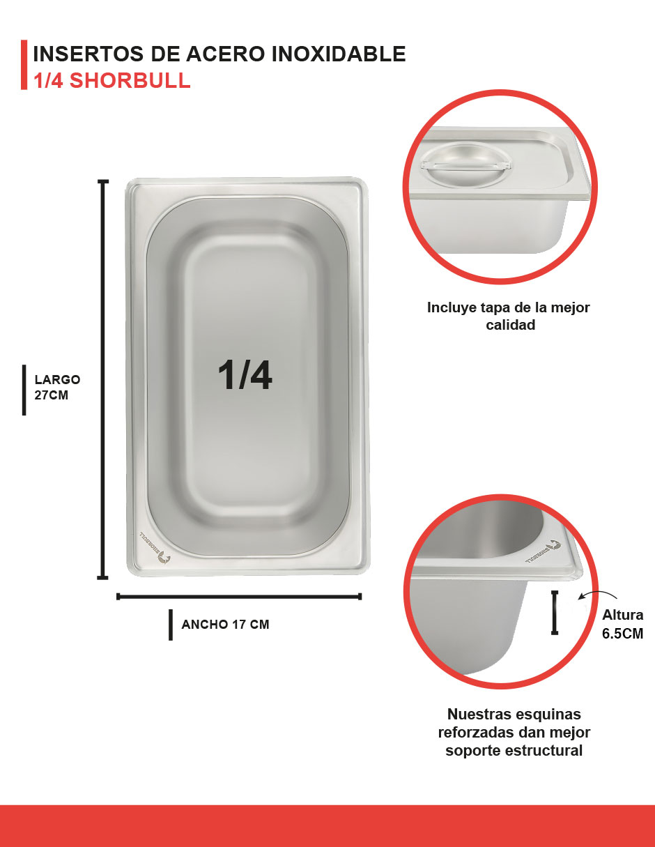 Foto 4 pulgar | Inserto Shorbull Acero Inoxidable 1/4 Con Tapa 6.5cm