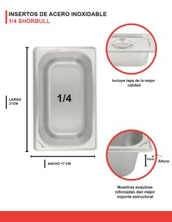 Foto 8 | Inserto Shorbull Acero Inoxidable 1/4 Con Tapa 10cm