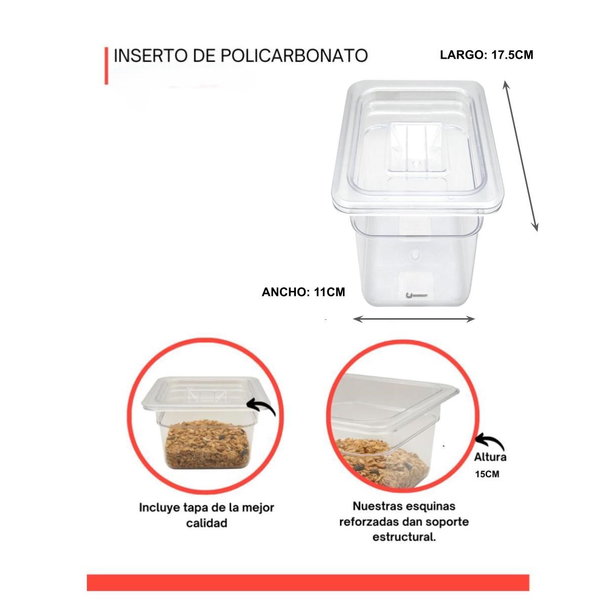 Foto 4 pulgar | Inserto Shorbull Policarbonato 1/9 con Tapa 15 cm