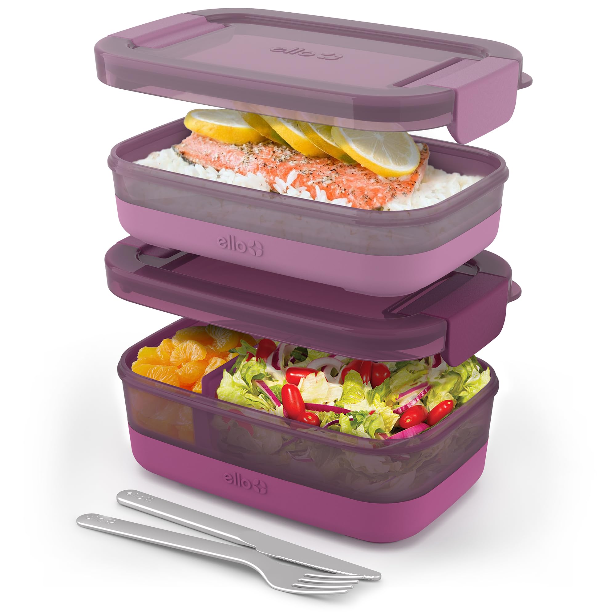 Foto 2 pulgar | Recipiente De Almacenamiento De Alimentos Ello Lunch Stack  Paquete De 2 Unidades  Sin Bpa - Venta Internacional.